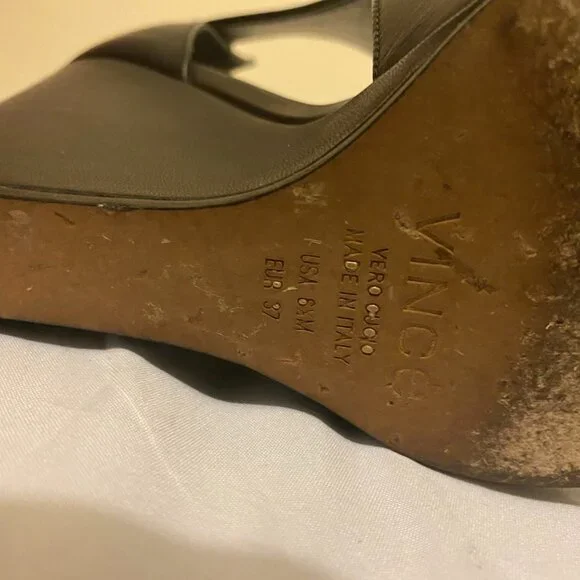 Vince Katia Black Women's Wedge Pump Heels - Picture 6 of 8